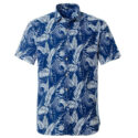 100% cotton hawaiian printed men’s shirt us size regular fit short sleeve beach blouse