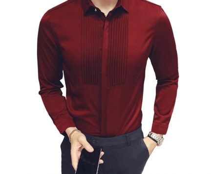 2018 new slim fit men’s shirts wedding party long sleeve tuxedo shirt men fashion dress shirt groomsman and groom shirts 5xl