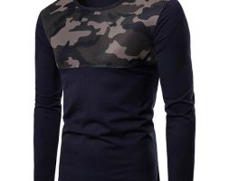 2019 fashion new men t-shirts full sleeve length patchwork pattern type regular sleeve type o-neck collar autumn