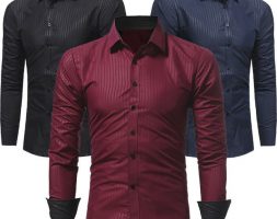 2019 fashion personality men’s formal shirts slim long sleeved shirt blouse 5 colors available men style shirt