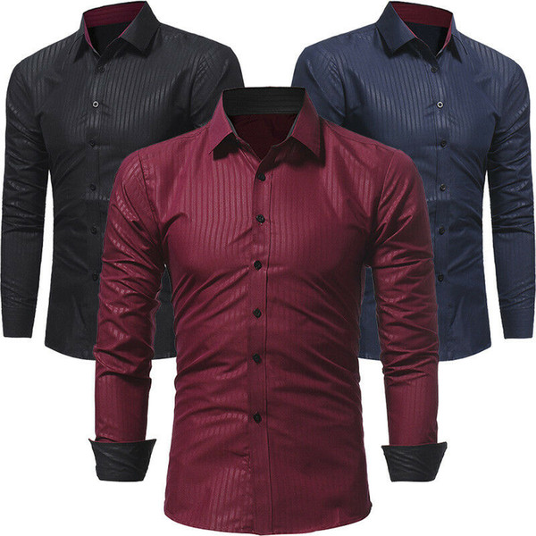 2019 fashion personality men's formal shirts slim long sleeved shirt blouse 5 colors available men style shirt