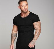 2019 gym men t-shirt muscle fitness cotton fit tee workout athletic male clothes top