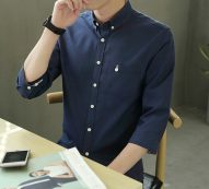 2019 new summer fashion mens slim fit shirt formal casual dress shirt blouse turn-down collar slim shirts clothes