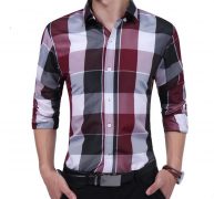 2020 autumn mens work shirts long sleeve men dress shirt formal business plaid button down brand plus size smart casual shirts