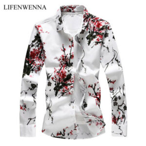 2020 autumn new fashion men's shirt slim fit long sleeve floral shirt mens clothes trend mens casual flower shirts plus size 7xl