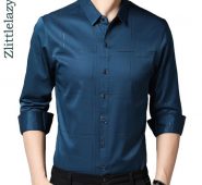 2020 brand long sleeve men social shirt spring streetwear casual striped shirts dress mens slim regular fit clothes fashions 033