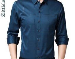 2020 brand long sleeve men social shirt spring streetwear casual striped shirts dress mens slim regular fit clothes fashions 033