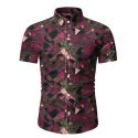 2020 fashion shirt men print shirts hawaiian slim fit camisa masculina summer short sleeve shirts lt079