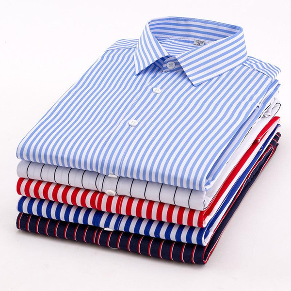 2020 men striped shirts casual long sleeved mens shirt plus size business man shirt male social dress shirts outwear