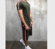 2020 new brand men t-shirt suit 2 piece casual short sleeve o-neck fashion printed cotton t shirt and shorts men