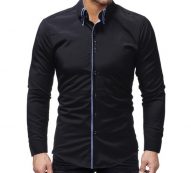 2020 new men shirts slim male shirt patchwork long sleeve british style cotton men’s shirt male clothing