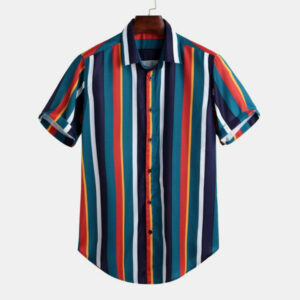 2020 new men's shirt tees short sleeve striped stand collar casual fashion hawaiian summer streetwear m-3xl drop shipping