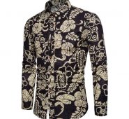 2020 patch flower printed men dress shirt summer fresh vintage style pattern spring shirts for men plus size 5xl wholesale a415