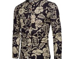 2020 patch flower printed men dress shirt summer fresh vintage style pattern spring shirts for men plus size 5xl wholesale a415