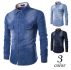2020 spring and autumn new men’s shirt large size men’s denim blouse chest double pockets slim long sleeve jacket coat clothes