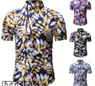 2020 summer fashion mens floral printed shirts dress casual short sleeve hawaiian beach shirt m-3xl plus size men shirts