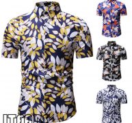 2020 summer fashion mens floral printed shirts dress casual short sleeve hawaiian beach shirt m-3xl plus size men shirts