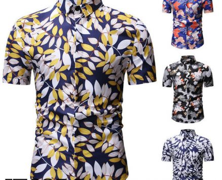 2020 summer fashion mens floral printed shirts dress casual short sleeve hawaiian beach shirt m-3xl plus size men shirts