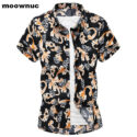 2020 summer men’s shirts fashion short sleeve shirt men’s casual big yards printing shirt 2 color optional full size m-7xl