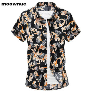 2020 summer men's shirts fashion short sleeve shirt men's casual big yards printing shirt 2 color optional full size m-7xl