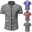 2020 summer new high-quality men’s shirt casual short-sleeved lapel fashion comfortable breathable printed male blouse