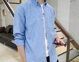 2021 autumn winter new men’s shirts korean fashion casual long-sleeved shirts trendy early autumn stacked for men