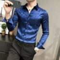 2021 business casual men’s shirt solid color long sleeve slim fit dress shirts male social party streetwear chemise homme