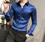 2021 business casual men’s shirt solid color long sleeve slim fit dress shirts male social party streetwear chemise homme