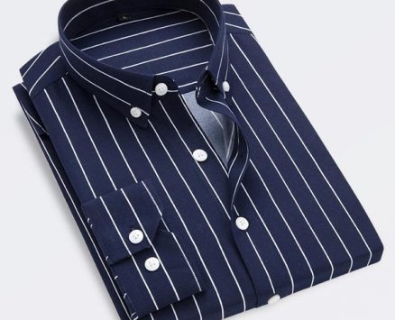 2021 spring men oxford shirt mens long sleeve striped casual square collar shirts male regular-fit button-down work shirt