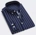 2021 spring men oxford shirt mens long sleeve striped casual square collar shirts male regular-fit button-down work shirt