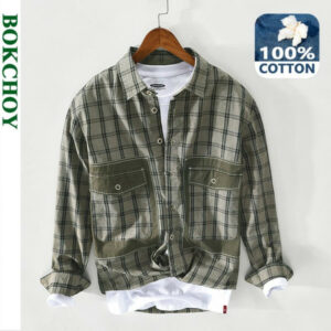 2021 spring new men plaid shirt long sleeve button up casual thin coat z132