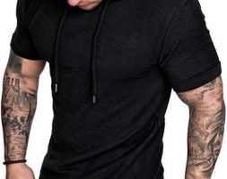 20s casual mens t shirt with hooded fashion summer t shirts for men streetwear tees quality solid color mens t shirts size s-2xl