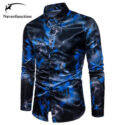 3d ink print men shirts hip hop casual camisa masculina fashion printed long sleeve brand slim fit autumn mens dress shirts