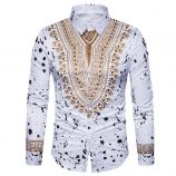 3d print shirt men 2017 traditional african dashiki men shirt long sleeve slim fit casual mens dress shirts camisas masculinas