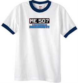 50th Birthday Ringer T-shirt Funny Me 50 Years White/Navy Tee Shirt
