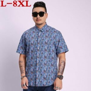 7xl 8xl plus 6xl size mens hawaiian shirt male casual camisa masculina printed beach shirts short sleeve summer men clothes 2020