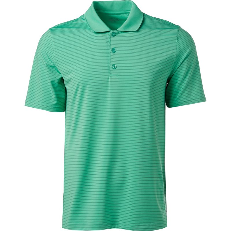 BCG Men's Micro Stripe Polo Shirt Aqua/Turquoise Light, Large - Mens Golf Shirts at Academy Sports