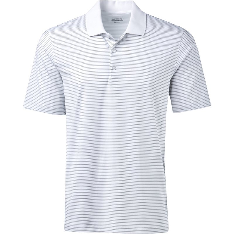 BCG Men's Micro Stripe Polo Shirt Bright White, Large - Mens Golf Shirts at Academy Sports