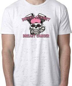 Bikers Against Breast Cancer Mens Burnout Shirt