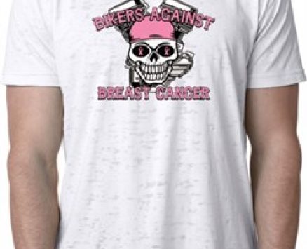 Bikers Against Breast Cancer Mens Burnout Shirt