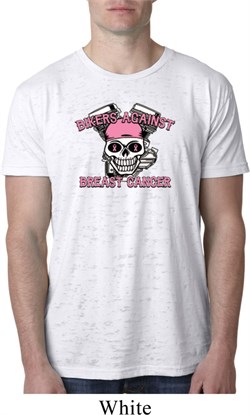 Bikers Against Breast Cancer Mens Burnout Shirt