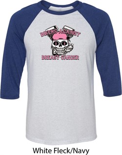 Bikers Against Breast Cancer Mens Raglan Shirt