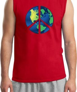 Blue Earth Peace Mens Muscle Shirt