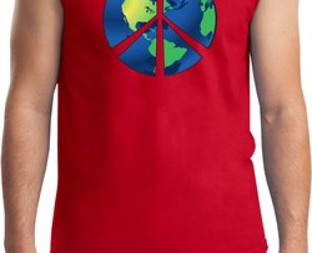 Blue Earth Peace Mens Muscle Shirt