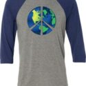 Blue Earth Peace Mens Raglan Shirt