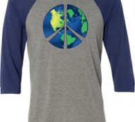 Blue Earth Peace Mens Raglan Shirt