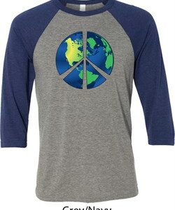 Blue Earth Peace Mens Raglan Shirt