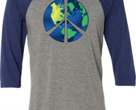 Blue Earth Peace Mens Raglan Shirt