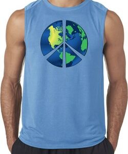 Blue Earth Peace Mens Sleeveless Shirt