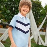 Boys 1PC Chevron Print Polo Shirt